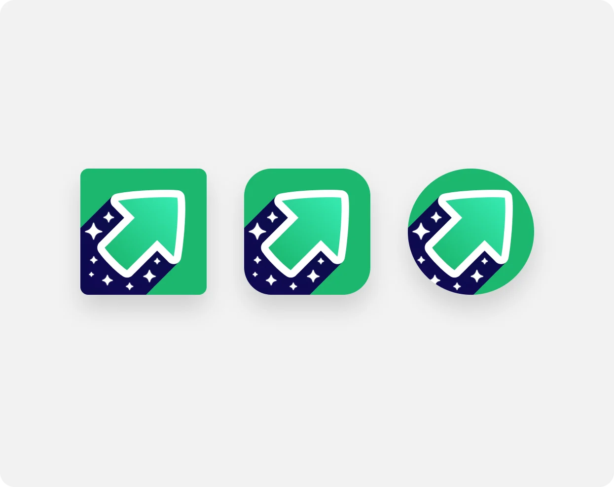 Geometric ingredients used to build the Imgur icon system