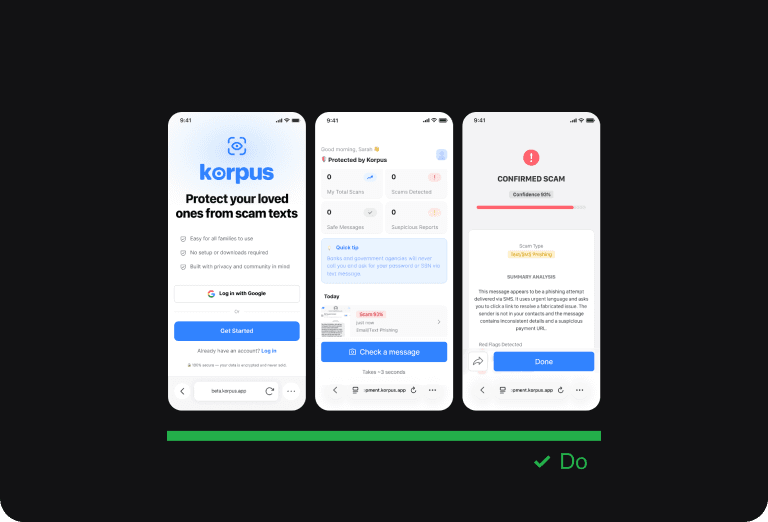 Streamlined Korpus web experience that takes users directly to their first scan