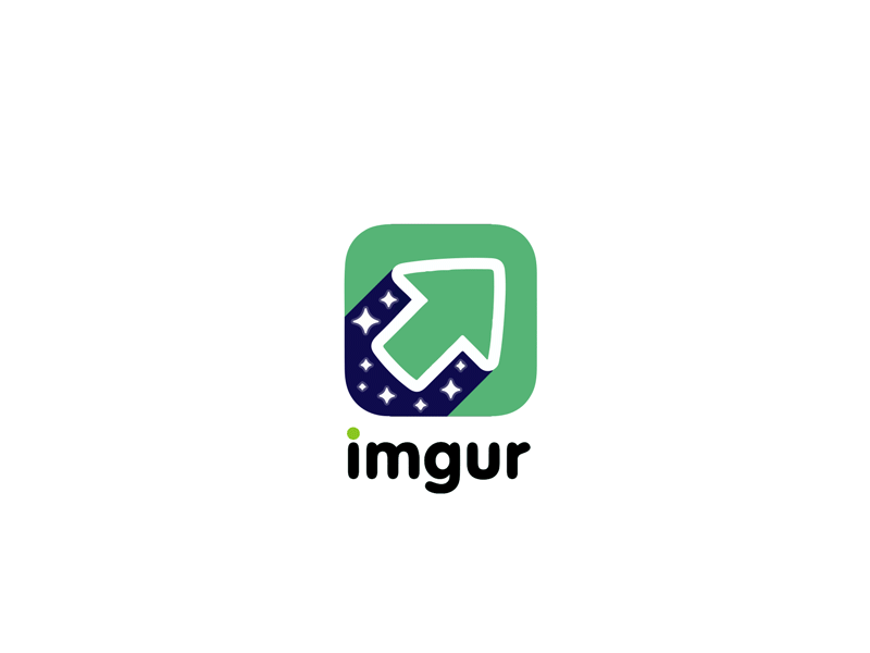 Animated Imgur identity revealing the upvote-inspired mark