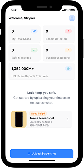 Korpus mobile product showing the scam detection dashboard
